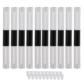 10Pcs 5ml Double Ended Refillable Empty Lip Gloss Bottle Tube Vials Containers Black
