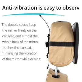 Baby Car Mirror Most Stable Backseat Mirror with Premium Matte Finish,Ultra High Definition PMMA Material, Secure and Shatterproof,Black