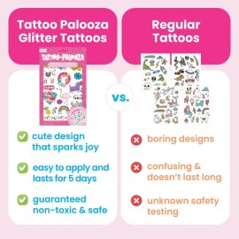 Ooly 50 Temporary Tattoos For Kids, Safe & Non-Toxic Temporary Tattoo, Party Favors Summer Crafts for Kids 4-8, Great Goodie Bag Stuffers & Fun Birthday Decorations - Mermaid Magic