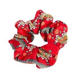 4 Pcs Boho Floral Prints Vivid Color Hair Scrunchies Big Pattern Hair Bobbles Elastics Ponytail Holders Hair Wrist Ties Bands Scrunchies for Sleep Show Dance Party Women Gift