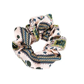 4 Pcs Boho Floral Prints Vivid Color Hair Scrunchies Big Pattern Hair Bobbles Elastics Ponytail Holders Hair Wrist Ties Bands Scrunchies for Sleep Show Dance Party Women Gift