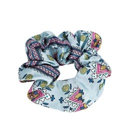 4 Pcs Boho Floral Prints Vivid Color Hair Scrunchies Big Pattern Hair Bobbles Elastics Ponytail Holders Hair Wrist Ties Bands Scrunchies for Sleep Show Dance Party Women Gift