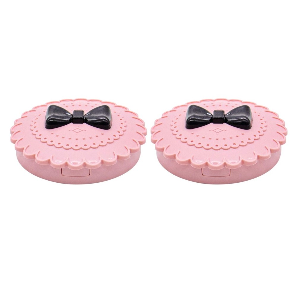 AUEAR, 2 Pack of Bow Eyelashes Case Plastic Eyelashes Case Pink Storage Eyelashes Box for Travel Women and Girls