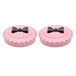 AUEAR, 2 Pack of Bow Eyelashes Case Plastic Eyelashes Case Pink Storage Eyelashes Box for Travel Women and Girls