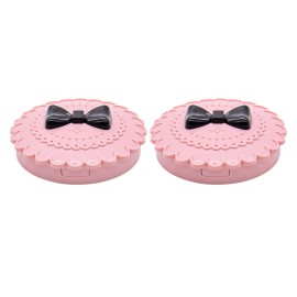 AUEAR, 2 Pack of Bow Eyelashes Case Plastic Eyelashes Case Pink Storage Eyelashes Box for Travel Women and Girls