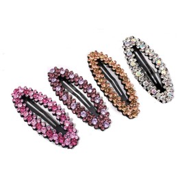 4 Pcs Shiny Rhinestone Snap Hair Clip Simple Fashion Alloy BB Clip Side Clip Hair Pins Hair Barrettes Women Hair Styling Accessories