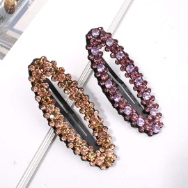 4 Pcs Shiny Rhinestone Snap Hair Clip Simple Fashion Alloy BB Clip Side Clip Hair Pins Hair Barrettes Women Hair Styling Accessories