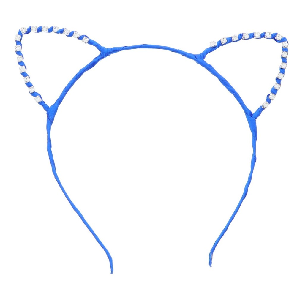 Motique Accessories Cat Ears Headband With Rhinestones - Blue Motique Accessories Cat Ears Headband With Rhinestones - Blue