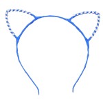 Motique Accessories Cat Ears Headband With Rhinestones - Blue