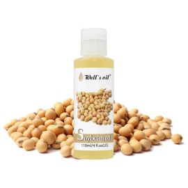 Well\'s 100% Pure Soybean Oil - Natural Carrier for Hair Growth, Eyelashes, Brows, Skin & Nails Moisturization | Cold Pressed, 4 fl oz