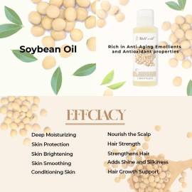 Well\'s 100% Pure Soybean Oil - Natural Carrier for Hair Growth, Eyelashes, Brows, Skin & Nails Moisturization | Cold Pressed, 4 fl oz