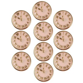 Acxico 10Pcs Fashion Vintage 3D Clock Design Nail Art Decoration Charm Alloy Nail DIY Crafts Accessories Pink