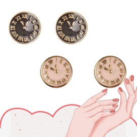 Acxico 10Pcs Fashion Vintage 3D Clock Design Nail Art Decoration Charm Alloy Nail DIY Crafts Accessories Pink