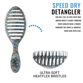 Wet Brush Speed Dry Hair Brush, Mermaid Tail - Vented Design and Ultra Soft HeatFlex Bristles Are Blow Dry Safe With Ergonomic Handle Manages Tangle and Uncontrollable Hair - Pain-Free
