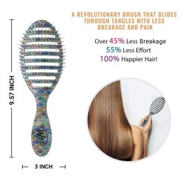 Wet Brush Speed Dry Hair Brush, Mermaid Tail - Vented Design and Ultra Soft HeatFlex Bristles Are Blow Dry Safe With Ergonomic Handle Manages Tangle and Uncontrollable Hair - Pain-Free