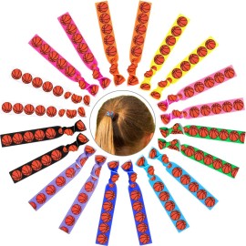 20 Pieces Basketball Hair Ties Bulk Basketball Hair Accessories Elastic Hair Bands No Crease Sports Hair Ribbons Scrunchies Ponytail Gifts for Girls Women Players Coaches Teammates