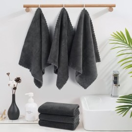 SUNLAND Microfiber Face Cloth Reusable Makeup Remover Facial Cleansing Towel Ultra Soft Face Washcloth 12inchx12inch 12 Pack Dark Grey SUNLAND Microfiber Face Cloth Reusable Makeup Remover Facial Cleansing Towel Ultra Soft Face Washcloth 12inchx12inch 12 Pack Dark Grey