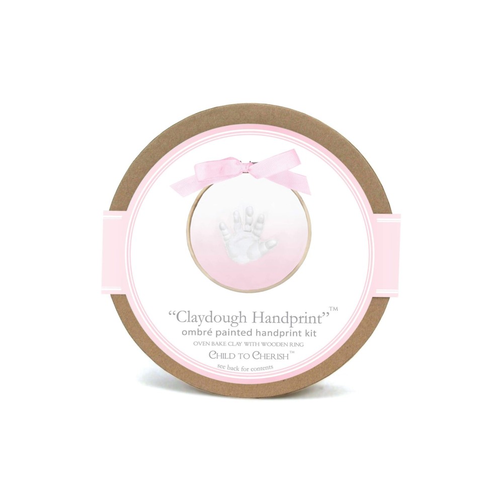 Child to Cherish Baby Ombre Painted Claydough Handprint Kit, Pink