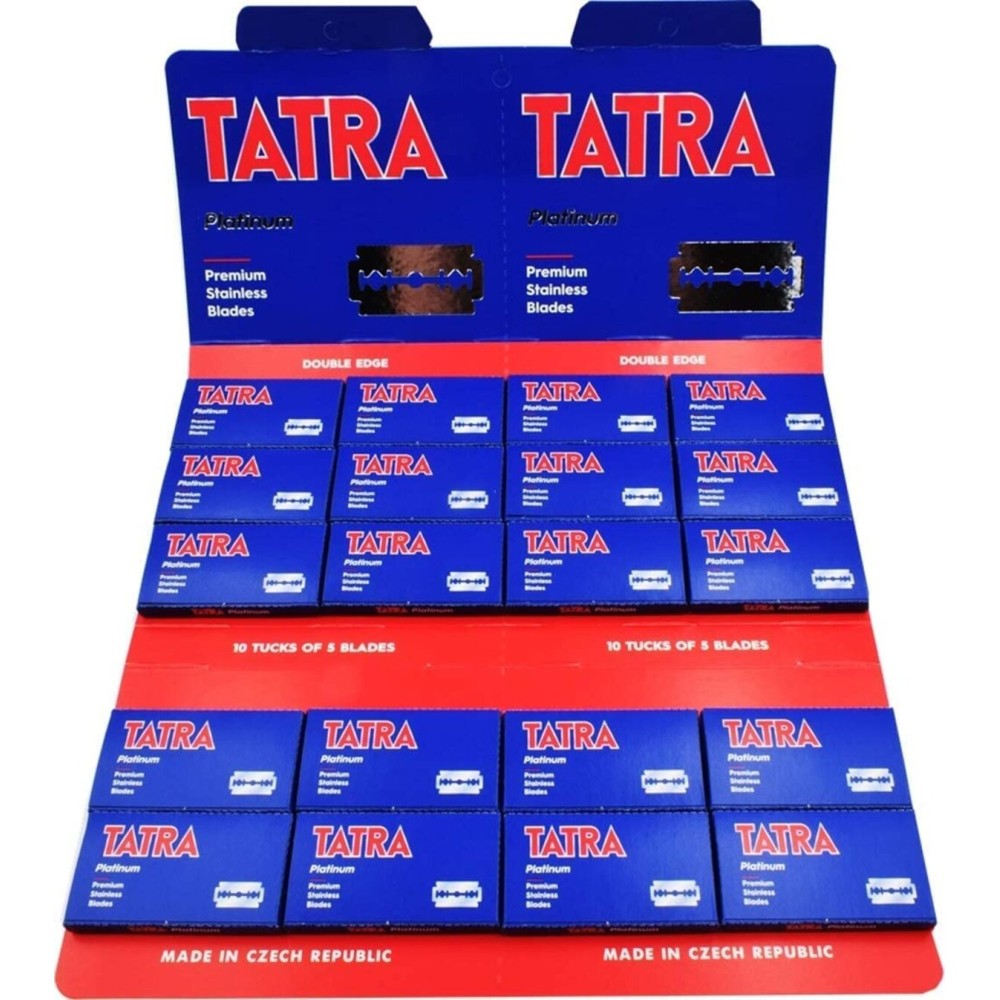 Razor Blades Club - 100 Tatra Platinum Double Edge Razor Blades Razor Blades Club - 100 Tatra Platinum Double Edge Razor Blades
