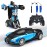 Zahooy RC Car Robot Transform Model Toy,1:18 Blue Remote Control Deformed Vehicle,Racing Automobile Deformation with Realistic Engine Sounds&One-Button Transformation&360Speed Drifting for Boys Girls
