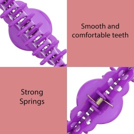 4 Inch Scalloped Jaw Clip With Holes-Purple 4 Inch Scalloped Jaw Clip With Holes-Purple