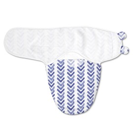 SwaddleMe Luxe Easy Change Swaddle - Size Small/Medium, 0-3 Months, 2-Pack (Water Color Indigo)