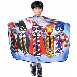 LEONAL Kids Children Boys Girls Barber Cutting Cape Hairdressing Salon Hair Styling Cloth Apron Cover Gown (4147, CARTOON KIDS CHILDREN)