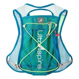 UltrAspire Spry Adult Unisex Lightweight Running Race Vest - 3.0 Emerald Blue/Lime, Universal Size