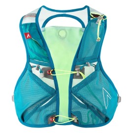 UltrAspire Spry Adult Unisex Lightweight Running Race Vest - 3.0 Emerald Blue/Lime, Universal Size