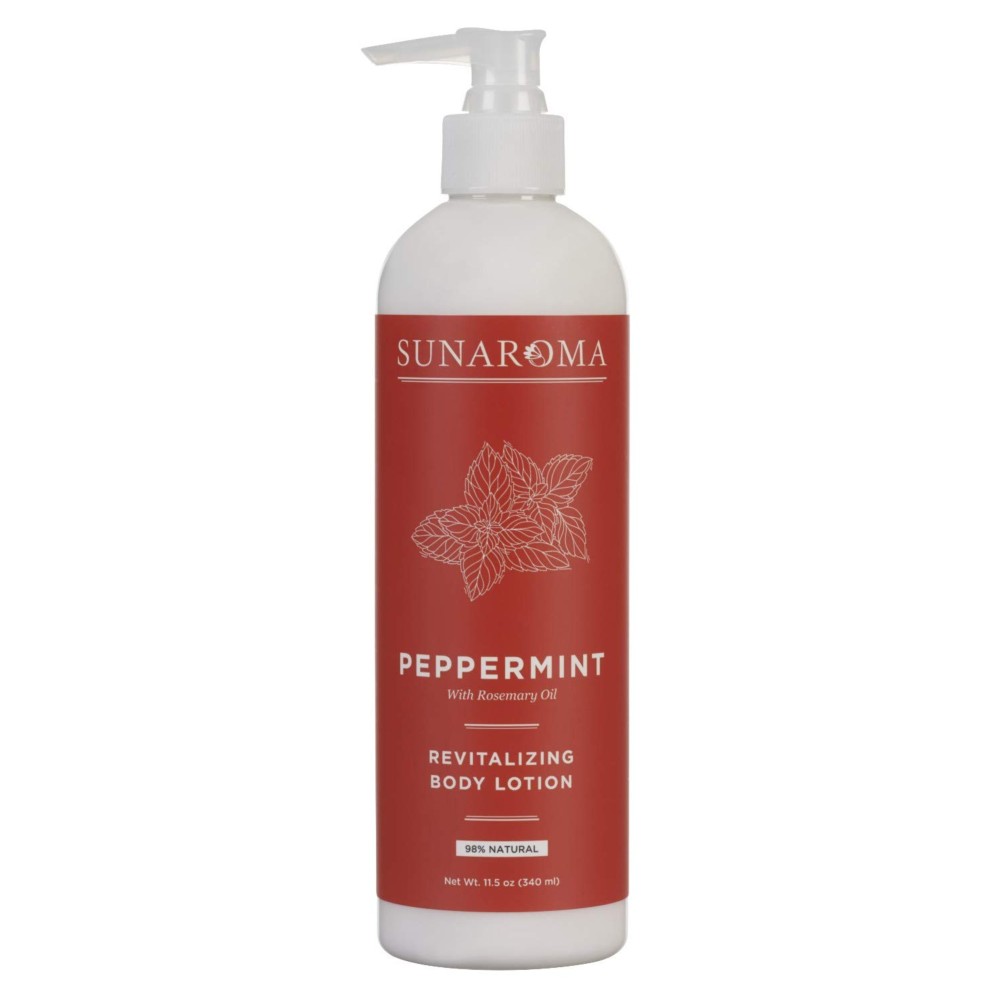 Sunaroma Lotion Peppermint 11.5 Ounce Pump (Revitalizing) (340ml) (Pack of 2)