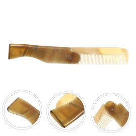 Minkissy Folding Comb Beard Comb Portable Pocket Comb Ox Horn Comb Hair Comb Mustache Comb for Father Husband Boyfriend