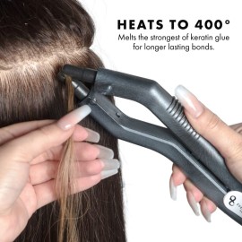 Hair Extension Fusion Bonding Tool by Everlong Hair, Patented Professional Grade Ergonomic Patented Design Keratin Glue Melting Connector Wand U-tip, Keratip, Fusion 100% Remy Human Hair Extensions