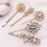5-Pack Vintage Crystal Decorative Bobby Pins Hair Accessories Gold Tone Women