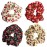 4 Pack Cherry Floral Chiffon Hair Scrunchies Print Slap Bracelet Ponytail Holder Elastic Hair Bands Wrist Fabric Scrunchy Hair Ties for Show/Sleepover Party Girls