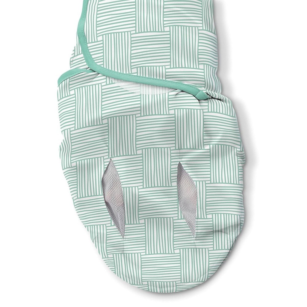 SwaddleMe Luxe Perfect Temp Swaddle with 100% Organic Cotton - Small/Medium, 1 Pack, Basket Weave, 0-3 Months