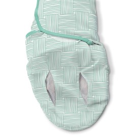 SwaddleMe Luxe Perfect Temp Swaddle with 100% Organic Cotton - Small/Medium, 1 Pack, Basket Weave, 0-3 Months