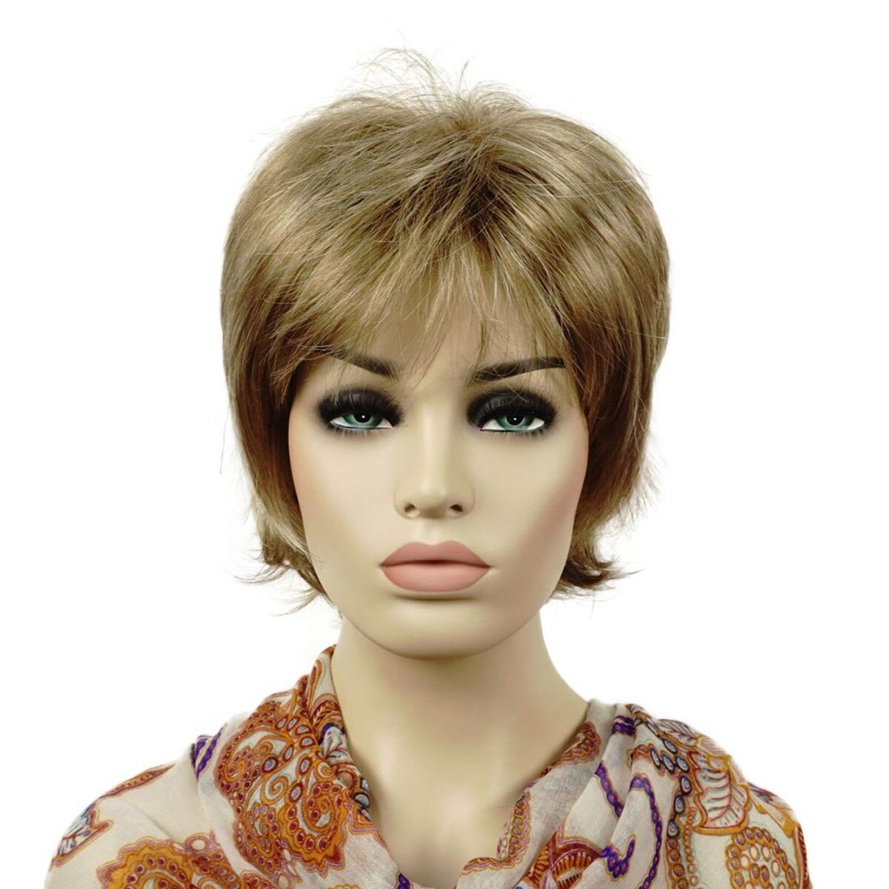 Lydell Short Layered Shaggy Full Synthetic Wigs (15H613 Blonde Mix)
