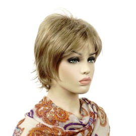Lydell Short Layered Shaggy Full Synthetic Wigs (15H613 Blonde Mix)