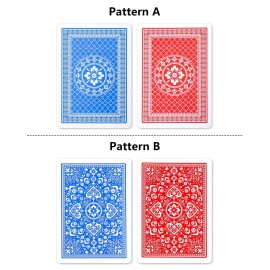 Teskyer 2 Pack Large Print Playing Cards, Poker Size Large Index Decks of Cards, Linen Finish for Seniors & Low Vision, Family Game Night Essential (Pattern A)