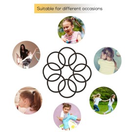 300 Pieces Black No Crease Girls Hair Ties Hair Bands Bulk Elastics Ponytail Holders Ties for Thick Heavy and Curly Hair