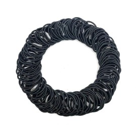 300 Pieces Black No Crease Girls Hair Ties Hair Bands Bulk Elastics Ponytail Holders Ties for Thick Heavy and Curly Hair