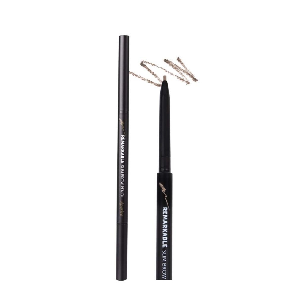 Aperire Eyebrow Pencil - Korean Makeup Stylist Definer, Ultra-Fine Fills in Sparse Areas & Gaps, Remarkable Slim Brow - Create Natural Your Looks that Draw Eyes 03 Medium Brown 1 Count