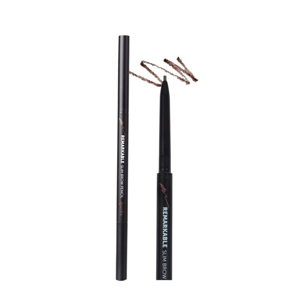 Aperire Eyebrow Pencil - Korean Makeup Stylist Definer, Ultra-Fine Fills in Sparse Areas & Gaps, Remarkable Slim Brow - Create Natural Your Looks that Draw Eyes 02 Natural Brown 1 Count