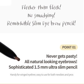 Aperire Eyebrow Pencil - Korean Makeup Stylist Definer, Ultra-Fine Fills in Sparse Areas & Gaps, Remarkable Slim Brow - Create Natural Your Looks that Draw Eyes 02 Natural Brown 1 Count