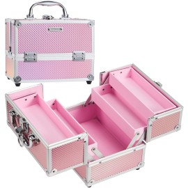 FRENESSA Makeup Train Case Portable Makeup Case Organizer Cosmetic Box Make Up Box Makeup Organizer Cosmetic Storage Cases with Locking Nail Kit Organizer Travel Case Mermaid Pink FRENESSA Makeup Train Case Portable Makeup Case Organizer Cosmetic Box Make Up Box Makeup Organizer Cosmetic Storage Cases with Locking Nail Kit Organizer Travel Case Mermaid Pink