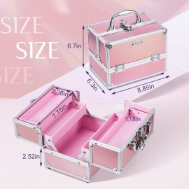 FRENESSA Makeup Train Case Portable Makeup Case Organizer Cosmetic Box Make Up Box Makeup Organizer Cosmetic Storage Cases with Locking Nail Kit Organizer Travel Case Mermaid Pink FRENESSA Makeup Train Case Portable Makeup Case Organizer Cosmetic Box Make Up Box Makeup Organizer Cosmetic Storage Cases with Locking Nail Kit Organizer Travel Case Mermaid Pink