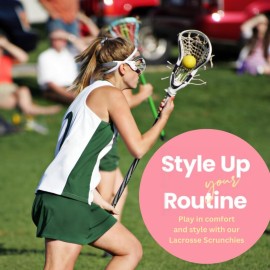 Lacrosse Scrunchie, Lacrosse Hair Accessories, Lacrosse No Crease Premium White Lax Velvet Hair Scrunchies