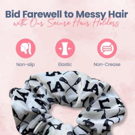 Lacrosse Scrunchie, Lacrosse Hair Accessories, Lacrosse No Crease Premium White Lax Velvet Hair Scrunchies