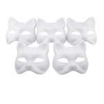 GUGELIVES Fox Mask DIY Paintable Cosplay Accessories Mask for Party Masquerade Costume Halloween, Pack of 5