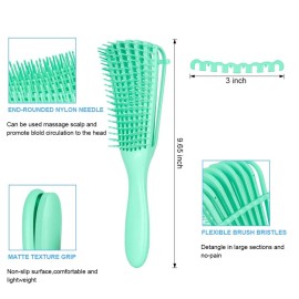 Emoly Detangling Brush for Natural Hair-Detangler for America 3a to 4c Kinky Wavy, Curly, Coily Hair, Detangle Easily with Wet/Dry (Green) Emoly Detangling Brush for Natural Hair-Detangler for America 3a to 4c Kinky Wavy, Curly, Coily Hair, Detangle Easily with Wet/Dry (Green)